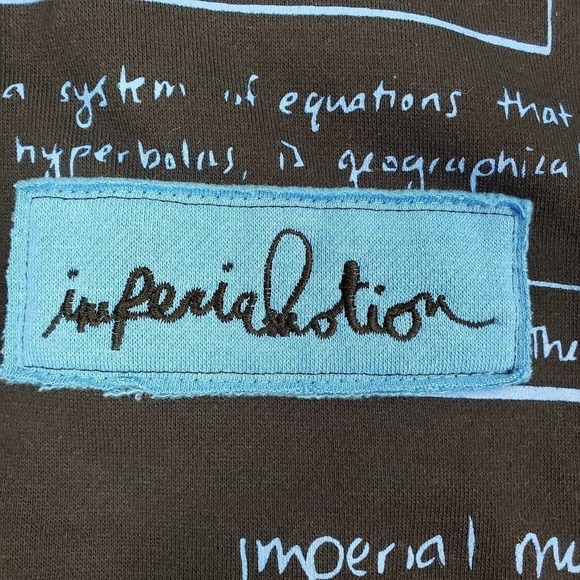 Imperial Motion Hooded Math Formula Hooded Front Zipper Blue Sweater Size XXL - Picture 9 of 11